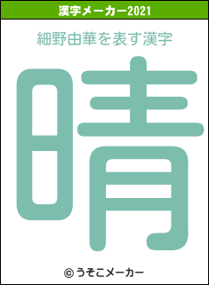 細野由華の2021年の漢字メーカー結果