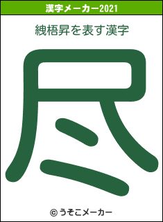 絏梧昇の2021年の漢字メーカー結果