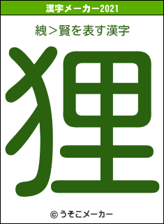 絏＞賢の2021年の漢字メーカー結果