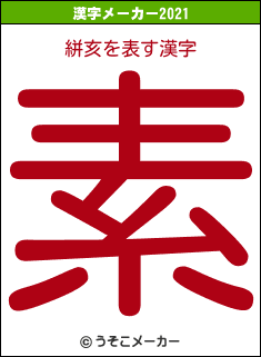 絣亥の2021年の漢字メーカー結果