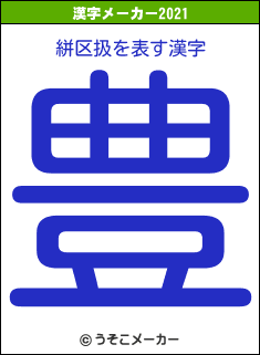 絣区扱の2021年の漢字メーカー結果