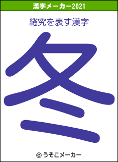 綣究の2021年の漢字メーカー結果