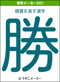 羂贋の2021年の漢字メーカー結果