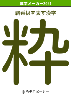 羇乗扱の2021年の漢字メーカー結果
