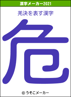 羌決の2021年の漢字メーカー結果