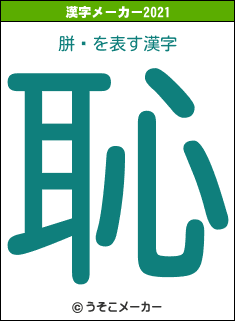 胼鋋の2021年の漢字メーカー結果