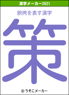 腴拷の2021年の漢字メーカー結果