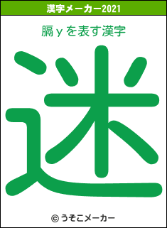 膈уの2021年の漢字メーカー結果