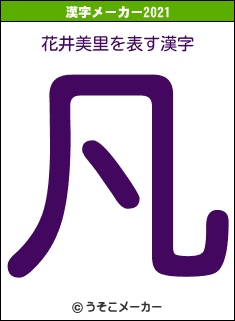 花井美里の2021年の漢字メーカー結果