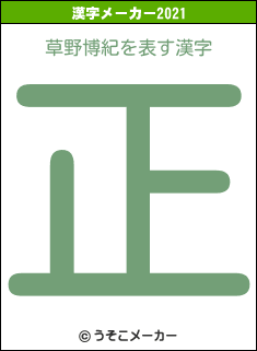 草野博紀の2021年の漢字メーカー結果
