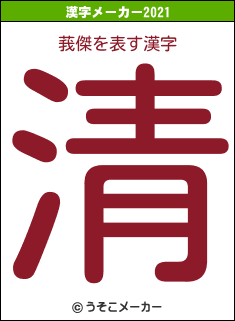 莪傑の2021年の漢字メーカー結果