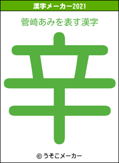 菅崎あみの2021年の漢字メーカー結果