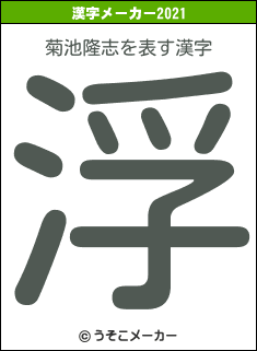 菊池隆志の2021年の漢字メーカー結果
