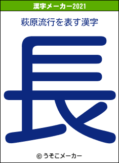 萩原流行の2021年の漢字メーカー結果