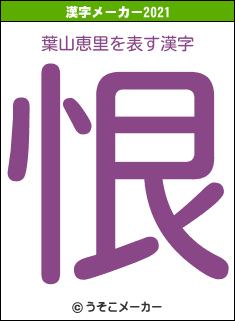 葉山恵里の2021年の漢字メーカー結果