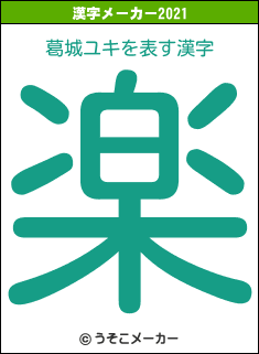 葛城ユキの2021年の漢字メーカー結果
