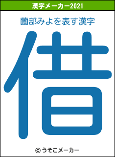 薗部みよの2021年の漢字メーカー結果