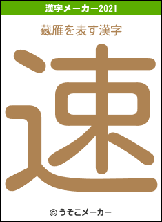 藏雁の2021年の漢字メーカー結果