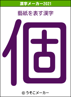 藝紙の2021年の漢字メーカー結果