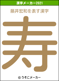藤井宏和の2021年の漢字メーカー結果