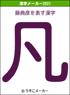 藤典彦の2021年の漢字メーカー結果