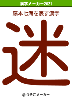 藤本七海の2021年の漢字メーカー結果
