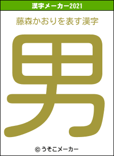 藤森かおりの2021年の漢字メーカー結果