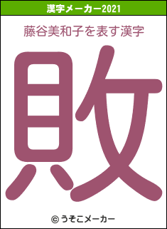 藤谷美和子の2021年の漢字メーカー結果
