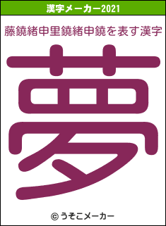 藤鐃緒申里鐃緒申鐃の2021年の漢字メーカー結果