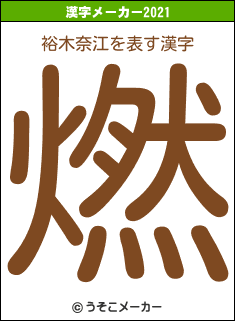 裕木奈江の2021年の漢字メーカー結果