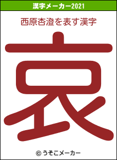 西原杏澄の2021年の漢字メーカー結果