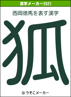 西岡徳馬の2021年の漢字メーカー結果