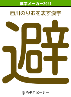 西川のりおの2021年の漢字メーカー結果