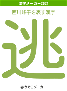 西川峰子の2021年の漢字メーカー結果