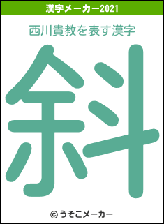 西川貴教の2021年の漢字メーカー結果