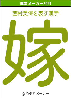 西村美保の2021年の漢字メーカー結果