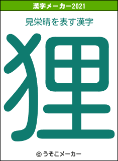 見栄晴の2021年の漢字メーカー結果