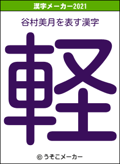 谷村美月の2021年の漢字メーカー結果
