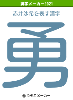 赤井沙希の2021年の漢字メーカー結果