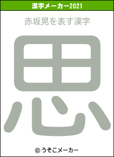 赤坂晃の2021年の漢字メーカー結果