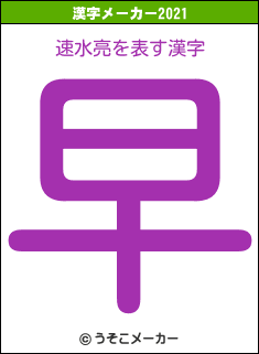 速水亮の2021年の漢字メーカー結果