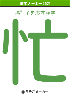 遏”子の2021年の漢字メーカー結果