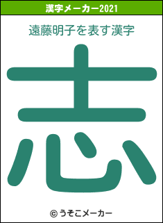 遠藤明子の2021年の漢字メーカー結果
