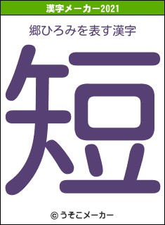 郷ひろみの2021年の漢字メーカー結果