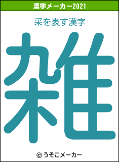 采の2021年の漢字メーカー結果