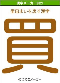 里田まいの2021年の漢字メーカー結果