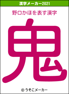 野口かほの2021年の漢字メーカー結果