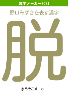 野口みずきの2021年の漢字メーカー結果