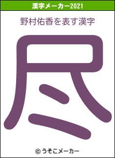 野村佑香の2021年の漢字メーカー結果