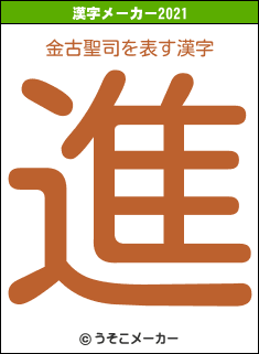 金古聖司の2021年の漢字メーカー結果